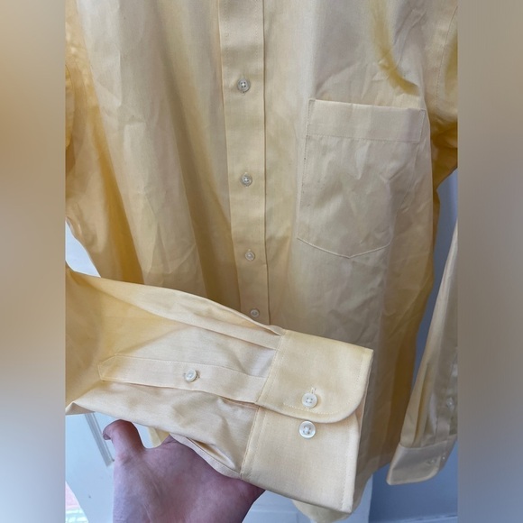 NWT Chaps Pastel yellow button down shirt 16.5 inch neck - Picture 6 of 6